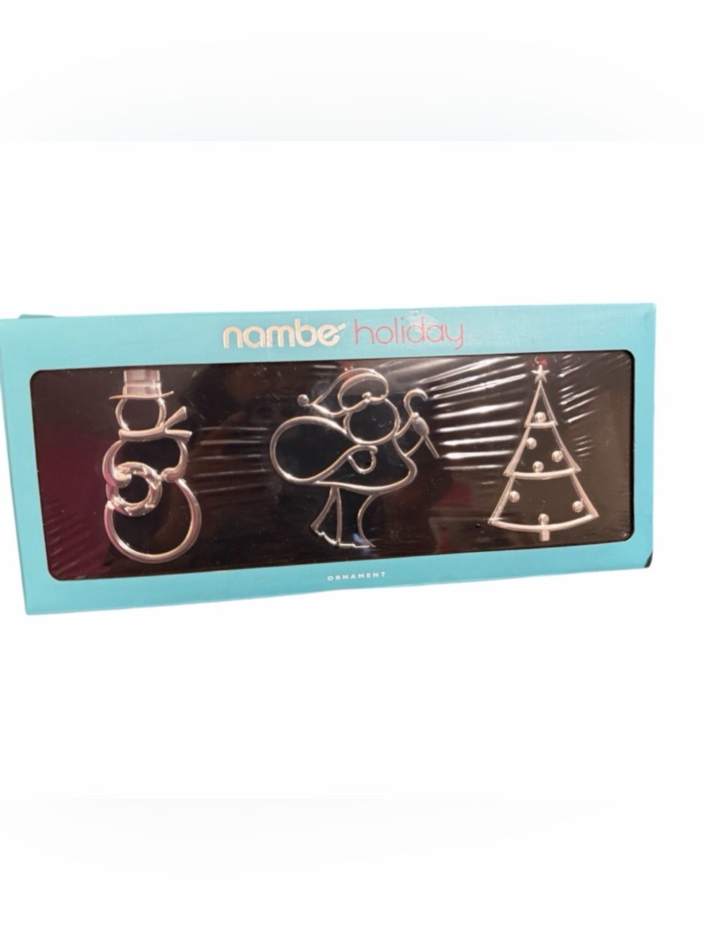 Nambe Holiday Silver Wire Santa, Tree & Snowman Ornaments - Silver Set